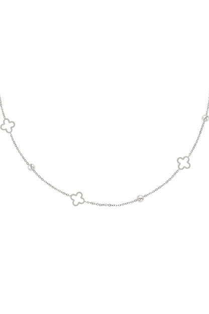Klaver Set (Halsketting & Armband) - Silver