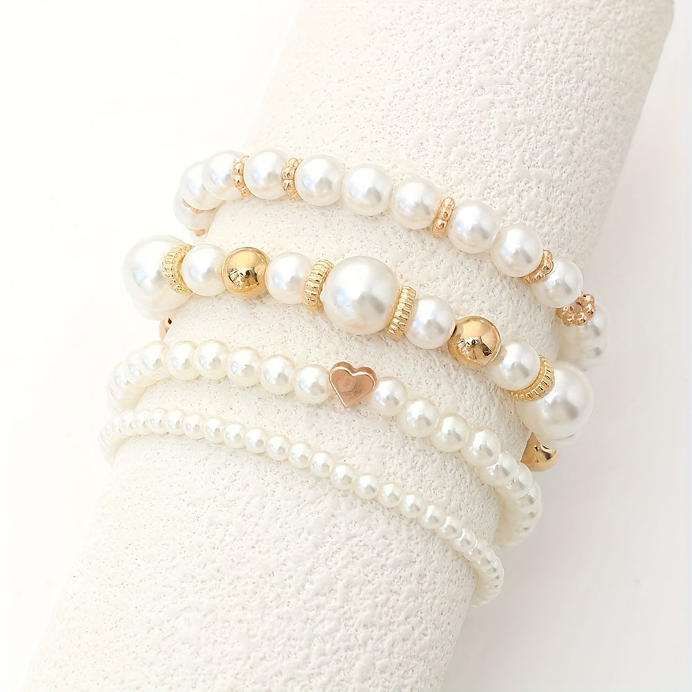 Set met 4 kunstmatige parels