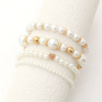 Set met 4 kunstmatige parels