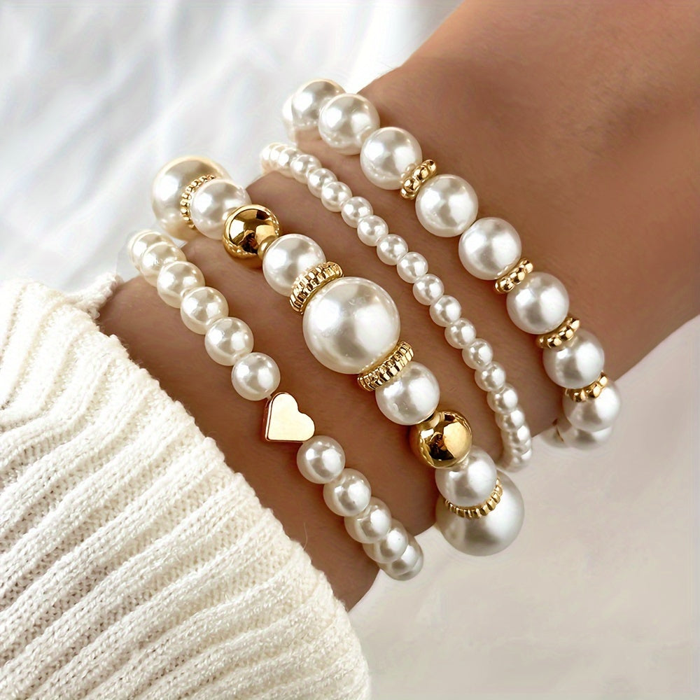 Set met 4 kunstmatige parels