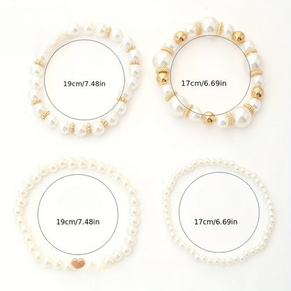 Set met 4 kunstmatige parels