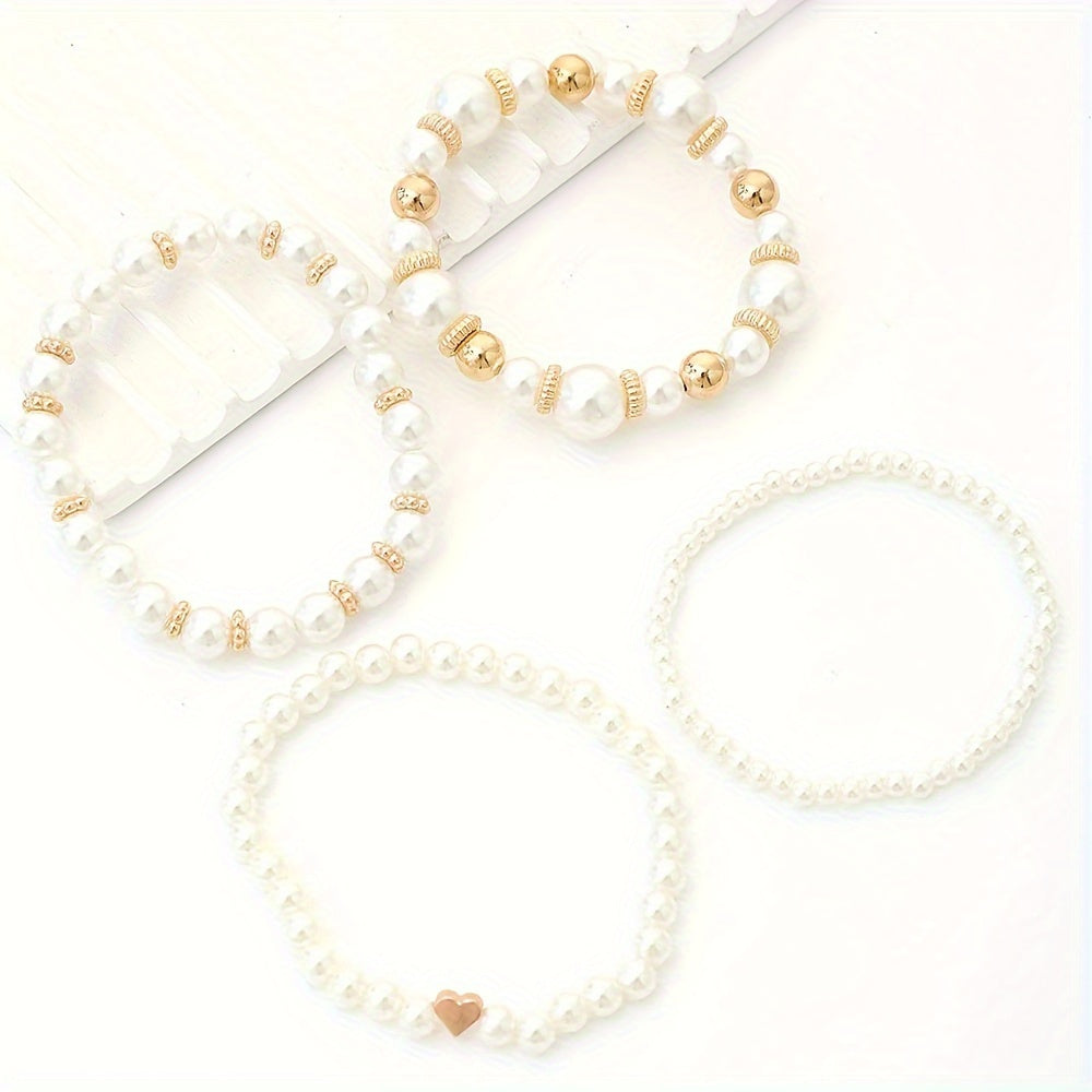 Set met 4 kunstmatige parels