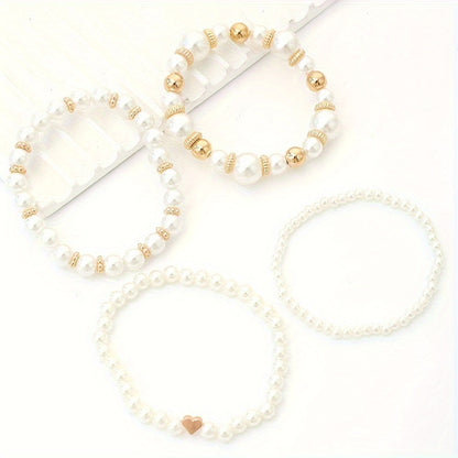Set met 4 kunstmatige parels